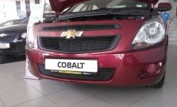 2 089 р. Нижняя сетка на бампер Russtal (черная) Chevrolet Cobalt седан дорестайлинг (2011-2016)  с доставкой в г. Пермь. Увеличить фотографию 2