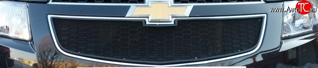 1 469 р. Сетка в решетку радиатора Russtal Chevrolet Cobalt седан дорестайлинг (2011-2016) (черная)  с доставкой в г. Пермь