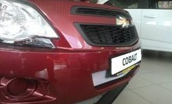2 189 р. Нижняя сетка на бампер Russtal (хром) Chevrolet Cobalt седан дорестайлинг (2011-2016)  с доставкой в г. Пермь. Увеличить фотографию 2