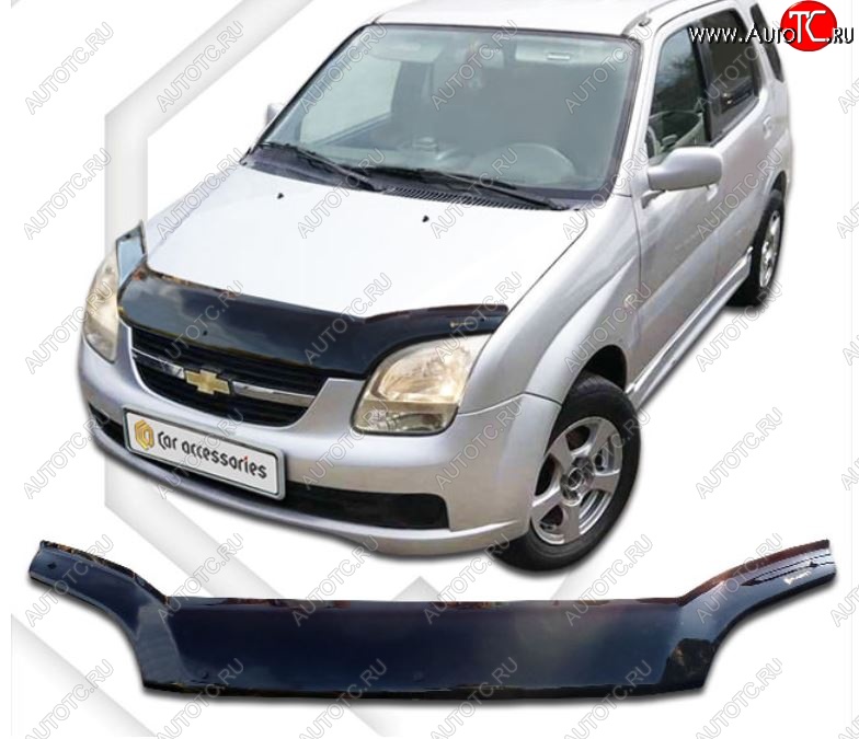2 159 р. Дефлектор капота (правый руль) CA-Plastic  Chevrolet Cruze  HR51S,HR81S (2001-2008) хэтчбек (Япония) (Classic черный, Без надписи)  с доставкой в г. Пермь