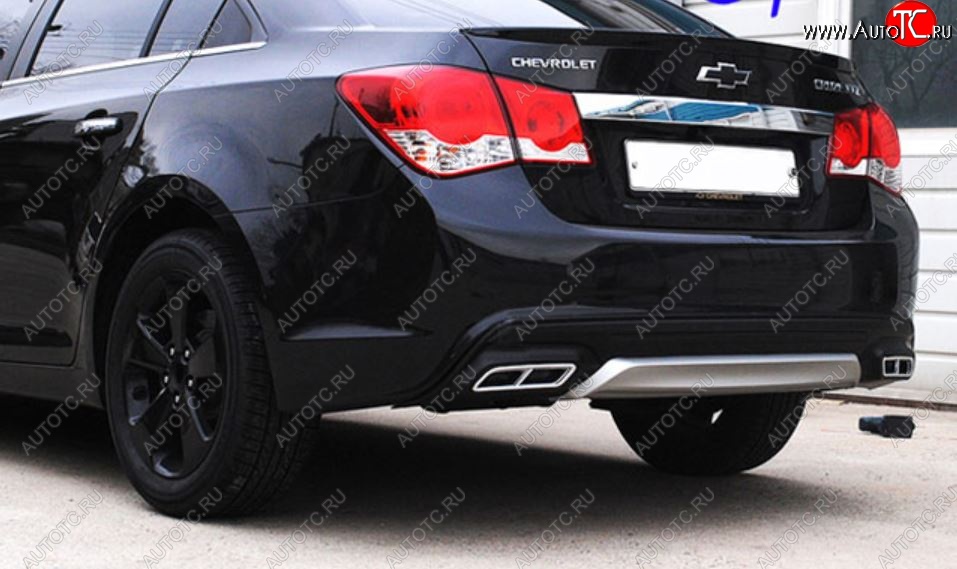 5 299 р. Накладка на задний бампер Extreem Chevrolet Cruze J300 седан рестайлинг (2012-2015) (Неокрашенная)  с доставкой в г. Пермь