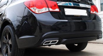 5 299 р. Накладка на задний бампер Extreem Chevrolet Cruze J300 седан рестайлинг (2012-2015) (Неокрашенная)  с доставкой в г. Пермь. Увеличить фотографию 2