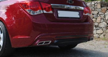 5 299 р. Накладка на задний бампер Extreem Chevrolet Cruze J300 седан рестайлинг (2012-2015) (Неокрашенная)  с доставкой в г. Пермь. Увеличить фотографию 5