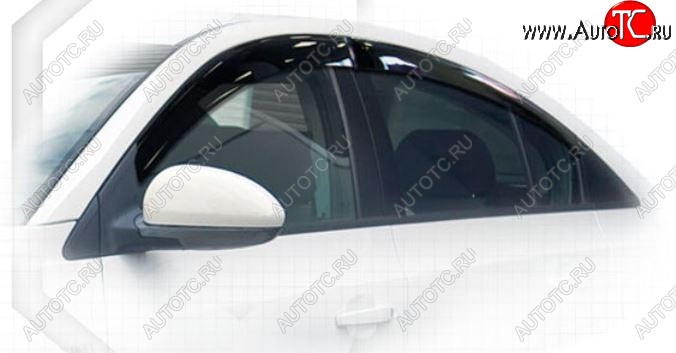 2 199 р. Дефлектора окон CA-Plastiс Chevrolet Cruze J300 седан рестайлинг (2012-2015) (Classic полупрозрачный, Без хром.молдинга)  с доставкой в г. Пермь