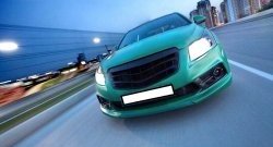 3 529 р. Радиаторная решётка (дорестайлинг) Sport v2 Chevrolet Cruze J305 хэтчбек дорестайлинг (2009-2012) (Неокрашенная)  с доставкой в г. Пермь. Увеличить фотографию 4