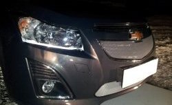 1 599 р. Сетка в решетку радиатора Russtal Chevrolet Cruze J300 седан рестайлинг (2012-2015) (хром)  с доставкой в г. Пермь. Увеличить фотографию 3