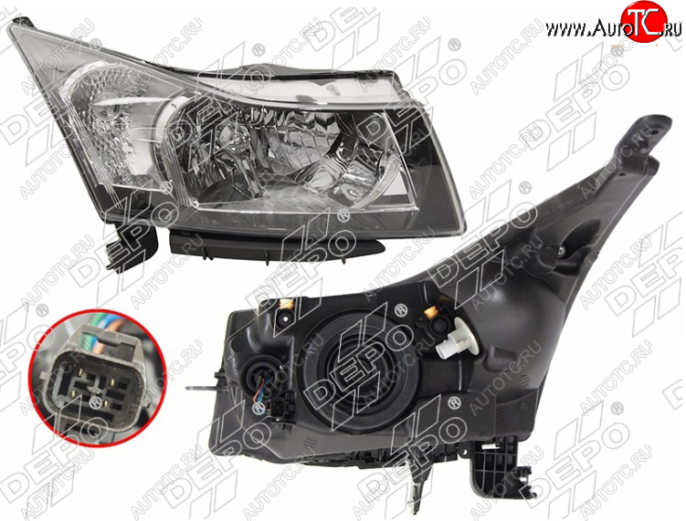14 449 р. Левая фара (с электрокорректором) DEPO Chevrolet Cruze J300 седан дорестайлинг (2009-2012)  с доставкой в г. Пермь