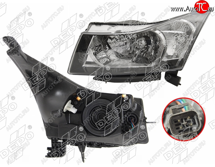 14 449 р. Левая фара (с электрокорректором) DEPO Chevrolet Cruze J300 седан дорестайлинг (2009-2012)  с доставкой в г. Пермь