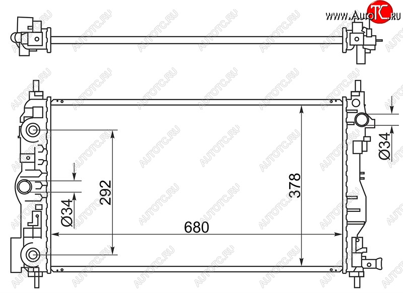 6 449 р. Радиатор двигателя SAT (пластинчатый, МКПП/АКПП, Z20S1, LLW, Z20D1) Chevrolet Cruze J300 седан рестайлинг (2012-2015)  с доставкой в г. Пермь