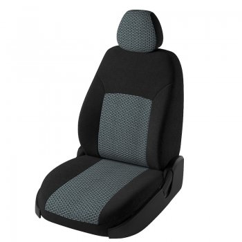 Чехлы для сидений Дублин (жаккард) Chevrolet Cruze J300 седан дорестайлинг (2009-2012) (Черный, вставка Сеул серый)