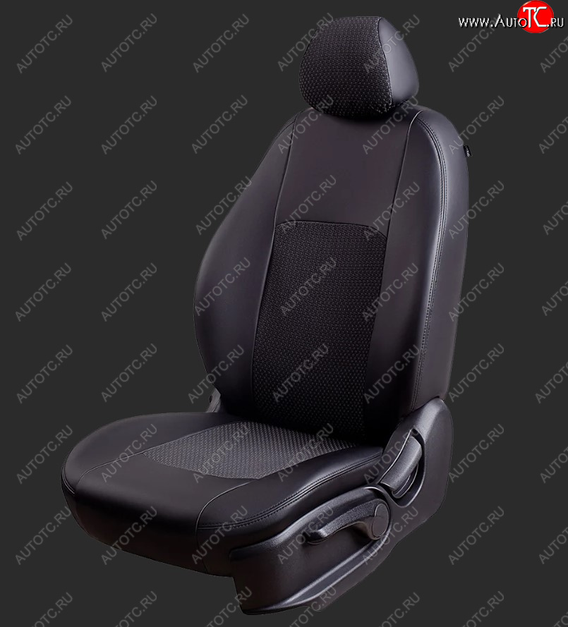 5 499 р. Чехлы для сидений Lord Autofashion Турин (экокожа/жаккард, спинка 60/40, 2 П- и 1 Г-образных подголовника) Chevrolet Cruze J305 хэтчбек дорестайлинг (2009-2012) (Черный, вставка жаккард Чёрный Вега)  с доставкой в г. Пермь
