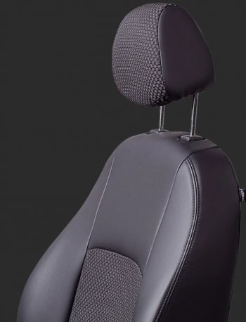 5 499 р. Чехлы для сидений Lord Autofashion Турин (экокожа/жаккард, спинка 60/40, 2 П- и 1 Г-образных подголовника) Chevrolet Cruze J305 хэтчбек дорестайлинг (2009-2012) (Черный, вставка жаккард Чёрный Вега)  с доставкой в г. Пермь. Увеличить фотографию 2
