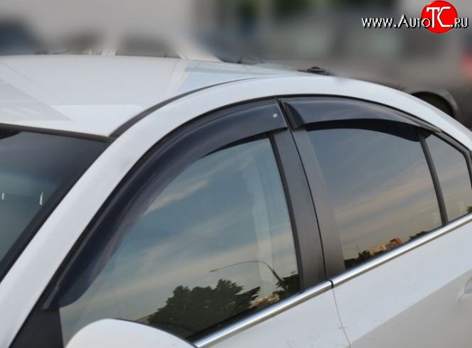 999 р. Комплект дефлекторов окон (ветровиков) 4 шт. Russtal Chevrolet Cruze J300 седан рестайлинг (2012-2015)  с доставкой в г. Пермь