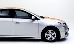 3 999 р. Накладка на передний бампер Extrime Chevrolet Cruze J305 хэтчбек дорестайлинг (2009-2012) (Неокрашенная)  с доставкой в г. Пермь. Увеличить фотографию 2