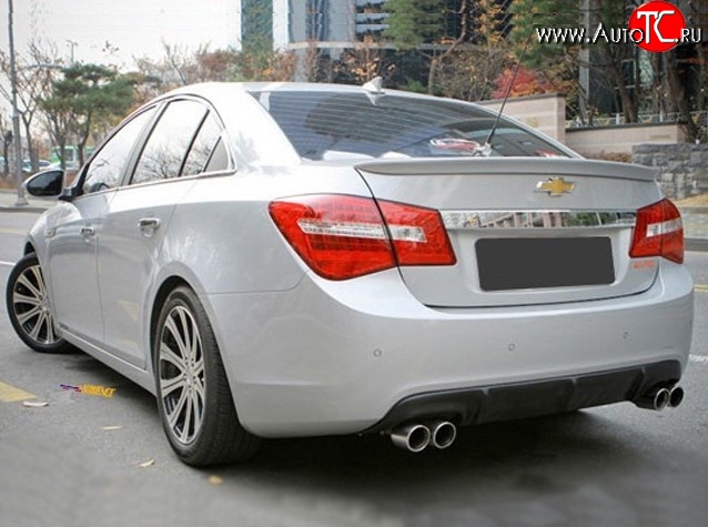 3 299 р. Диффузор заднего бампера с двумя выхлопами Секвентум v1 Chevrolet Cruze J300 седан дорестайлинг (2009-2012) (Неокрашенная)  с доставкой в г. Пермь