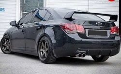 3 299 р. Диффузор заднего бампера с одним выхлопом Секвентум v2 Chevrolet Cruze J300 седан дорестайлинг (2009-2012) (Неокрашенные)  с доставкой в г. Пермь. Увеличить фотографию 3