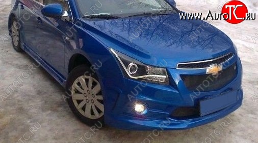 6 999 р. Передний бампер Sport Chevrolet Cruze J300 седан дорестайлинг (2009-2012) (Неокрашенный)  с доставкой в г. Пермь