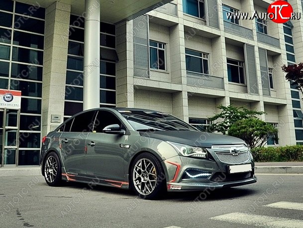 7 249 р. Передний бампер CT Chevrolet Cruze J300 седан дорестайлинг (2009-2012) (Неокрашенный)  с доставкой в г. Пермь