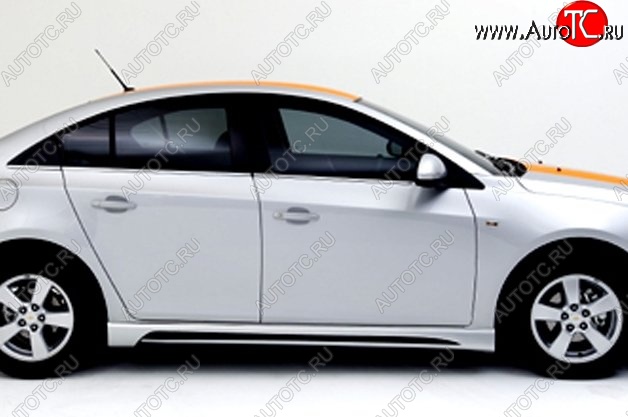 4 199 р. Пороги накладки Extrime Chevrolet Cruze J300 седан рестайлинг (2012-2015) (Неокрашенные)  с доставкой в г. Пермь