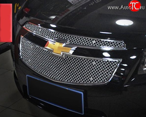 3 849 р. Накладки на решётку радиатора M-VRS Chevrolet Cruze J300 седан рестайлинг (2012-2015) (C узкой окантовкой, Неокрашенная)  с доставкой в г. Пермь