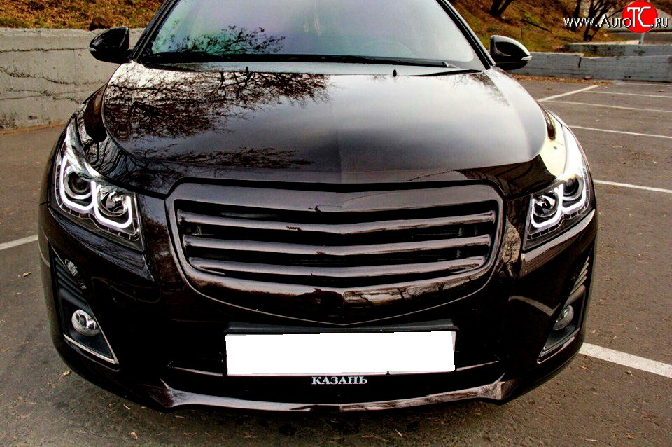 3 499 р. Решётка радиатора Mercedes Style v2 Chevrolet Cruze J300 седан рестайлинг (2012-2015) (Неокрашенная)  с доставкой в г. Пермь