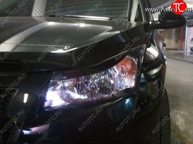 999 р. Реснички на фары CT Chevrolet Cruze J305 хэтчбек дорестайлинг (2009-2012) (Неокрашенные)  с доставкой в г. Пермь