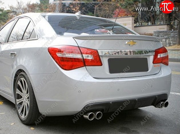 2 999 р. Лип спойлер CT Chevrolet Cruze J300 седан дорестайлинг (2009-2012) (Неокрашенный)  с доставкой в г. Пермь