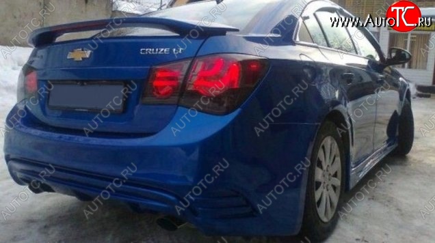 6 699 р. Задний бампер Sport Chevrolet Cruze J300 седан дорестайлинг (2009-2012) (Неокрашенный)  с доставкой в г. Пермь