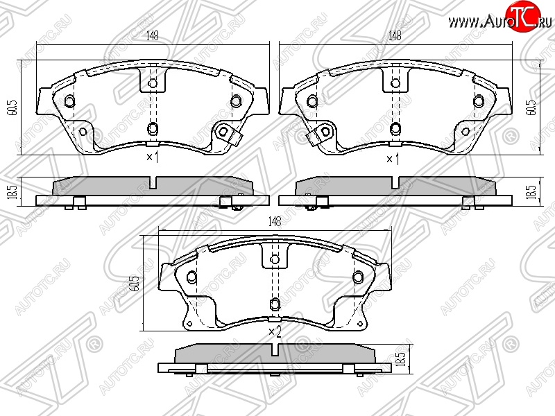 1 079 р. Колодки тормозные передние SAT (диски 276мм) Chevrolet Aveo T300 седан (2011-2015)  с доставкой в г. Пермь