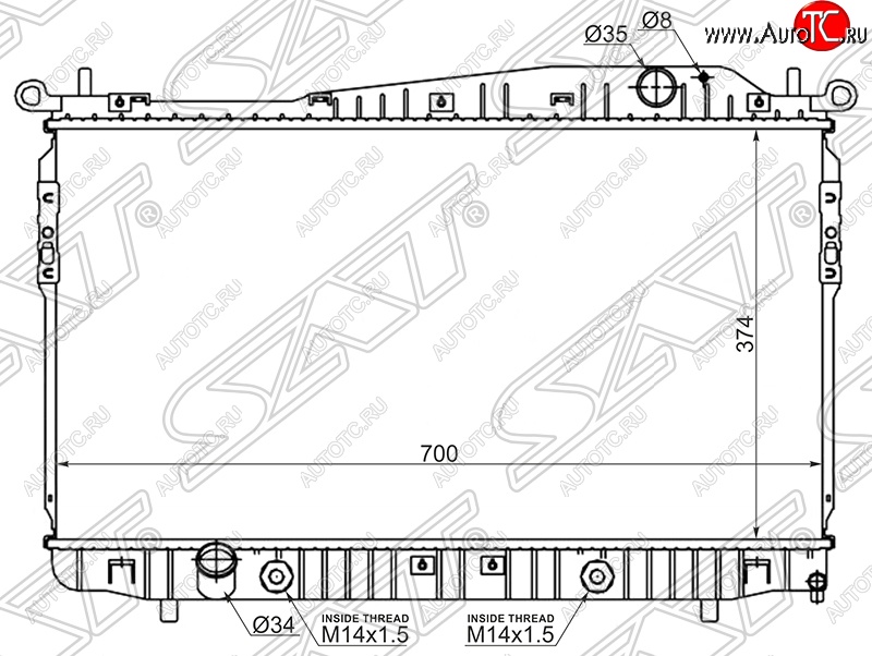 7 799 р. Радиатор двигателя SAT (пластинчатый, 1.8/2.0/2.5, АКПП/МКПП) Chevrolet Evanda (2004-2006)  с доставкой в г. Пермь