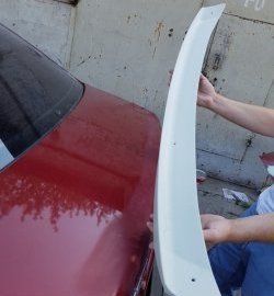 3 499 р. Лип спойлер M-VRS V2 Chevrolet Lacetti седан (2002-2013) (Неокрашенный)  с доставкой в г. Пермь. Увеличить фотографию 2