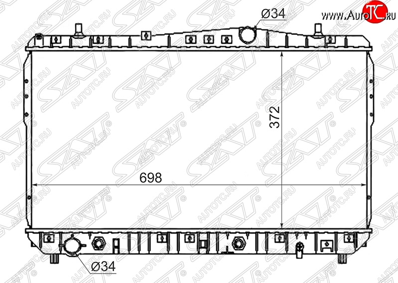 5 549 р. Радиатор двигателя SAT (пластинчатый, 1.4/1.6/1.8, МКПП/АКПП) Chevrolet Lacetti хэтчбек (2002-2013)  с доставкой в г. Пермь
