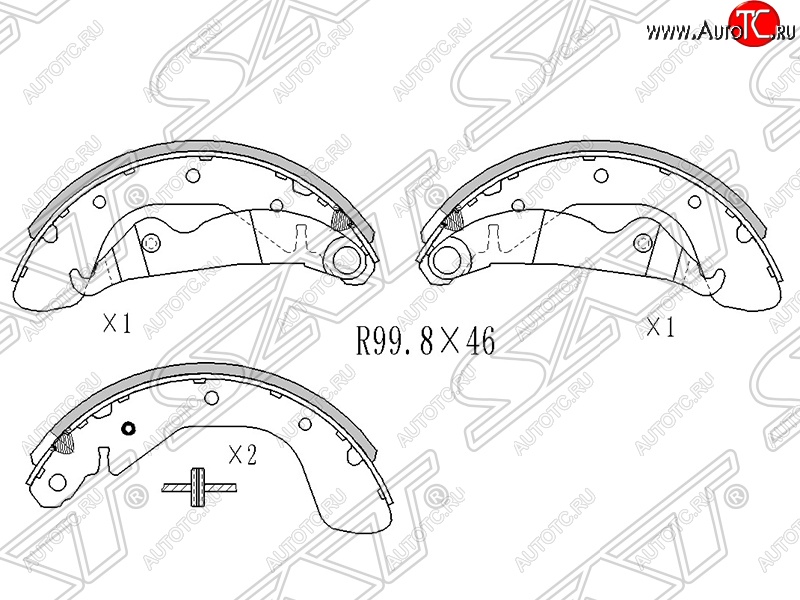 1 399 р. Колодки тормозные SAT (задние) Daewoo Nexia рестайлинг (2008-2015)  с доставкой в г. Пермь