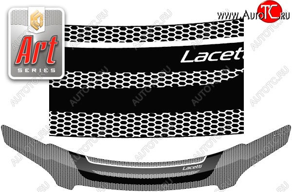 2 299 р. Дефлектор капота CA-Plastiс  Chevrolet Lacetti  универсал (2002-2013) (Серия Art серебро)  с доставкой в г. Пермь