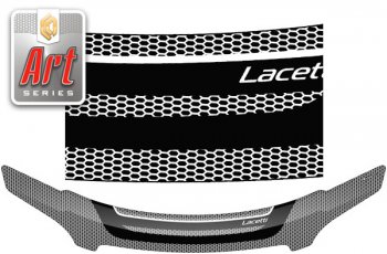 Дефлектор капота CA-Plastiс Chevrolet Lacetti  универсал (2002-2013) (Серия Art белая)