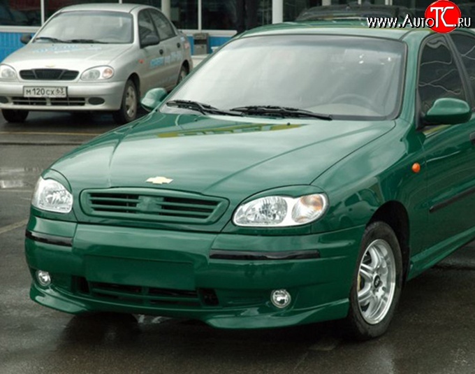 569 р. Реснички на фары M-VRS Chevrolet Lanos T100 седан (2002-2017) (Неокрашенные)  с доставкой в г. Пермь