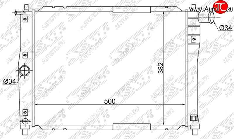 2 199 р. Радиатор двигателя SAT (трубчатый, МКПП, без кондиционера) Daewoo Lanos T100 дорестайлинг, седан (1997-2002)  с доставкой в г. Пермь