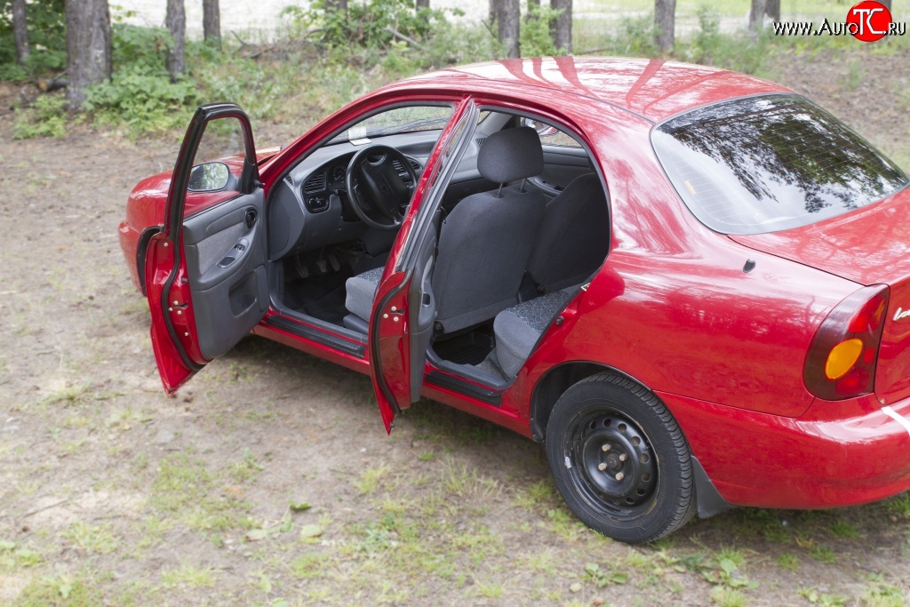 1 509 р. Накладки на внутренние пороги RA Chevrolet Lanos T100 седан (2002-2017) (Передние)  с доставкой в г. Пермь