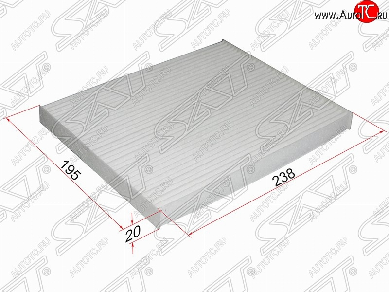 255 р. Фильтр салонный SAT (238х195х20 mm)  Chevrolet Lanos ( T100,  T150,  седан) (1997-2017), Daewoo Sense  Т100 (1997-2008), ЗАЗ Chance ( седан,  хэтчбэк) (2009-2017), ЗАЗ Sens ( седан,  хэтчбэк) (2007-2017)  с доставкой в г. Пермь