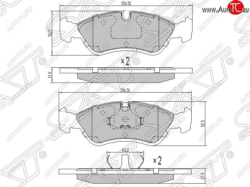 1 179 р. Колодки тормозные SAT (передние) Chevrolet Lanos T100 седан (2002-2017)  с доставкой в г. Пермь