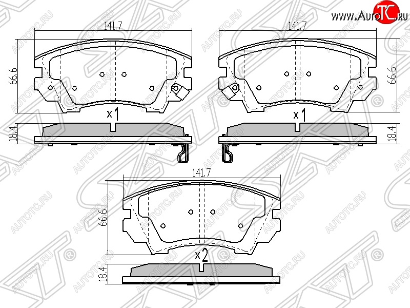 1 199 р. Колодки тормозные SAT (передние) Opel Astra J хэтчбек 5 дв.  рестайлинг (2012-2017)  с доставкой в г. Пермь