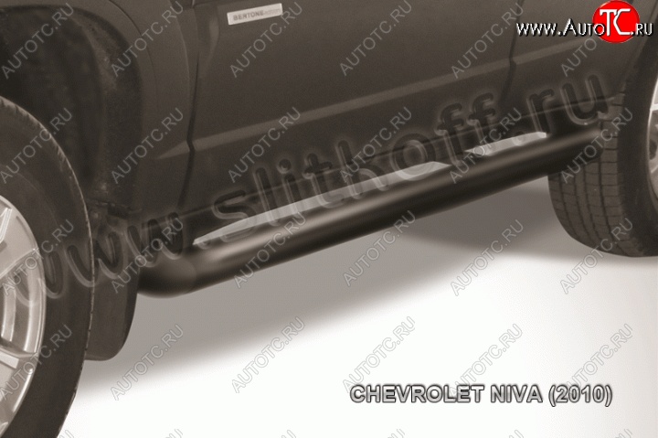 10 599 р. Защита порогов d76 труба Slitkoff Chevrolet Niva 2123 рестайлинг (2009-2020) (Нержавейка, Полированная)  с доставкой в г. Пермь