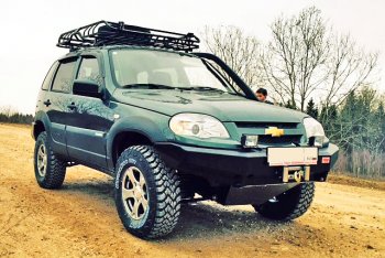 39 729 р. Бампер передний силовой РИФ Chevrolet Niva 2123 дорестайлинг (2002-2008) (Без защитной дуги)  с доставкой в г. Пермь. Увеличить фотографию 3
