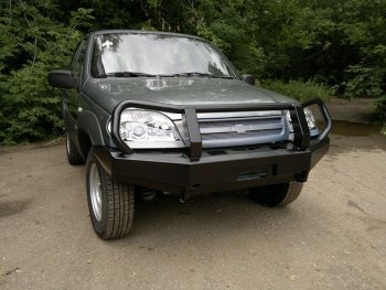 45 409 р. Бампер передний силовой РИФ  Chevrolet Niva  2123 (2002-2020), Лада 2123 (Нива Шевроле) (2002-2021) (С защитной дугой)  с доставкой в г. Пермь. Увеличить фотографию 3