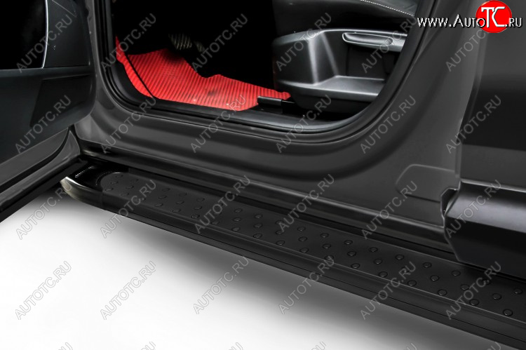 16 999 р. Пороги алюминиевые Slitkoff Chevrolet Niva 2123 рестайлинг (2009-2020) (Standart Black)  с доставкой в г. Пермь