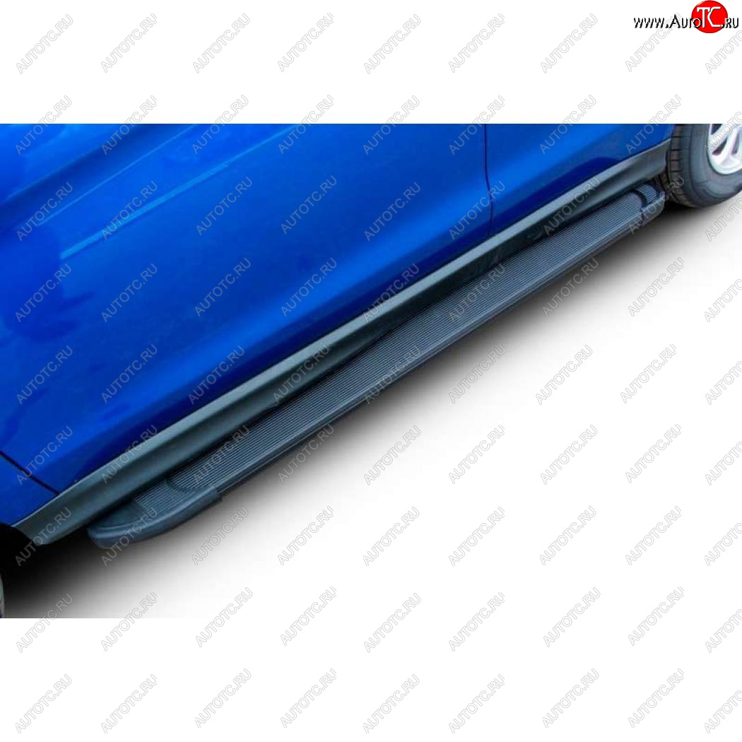13 099 р. Пороги алюминиевые Slitkoff  Chevrolet Niva  2123 (2009-2020) рестайлинг (Optima Black )  с доставкой в г. Пермь