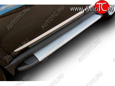13 099 р. Пороги алюминиевые Slitkoff  Chevrolet Niva  2123 (2009-2020) рестайлинг (Optima Silver)  с доставкой в г. Пермь