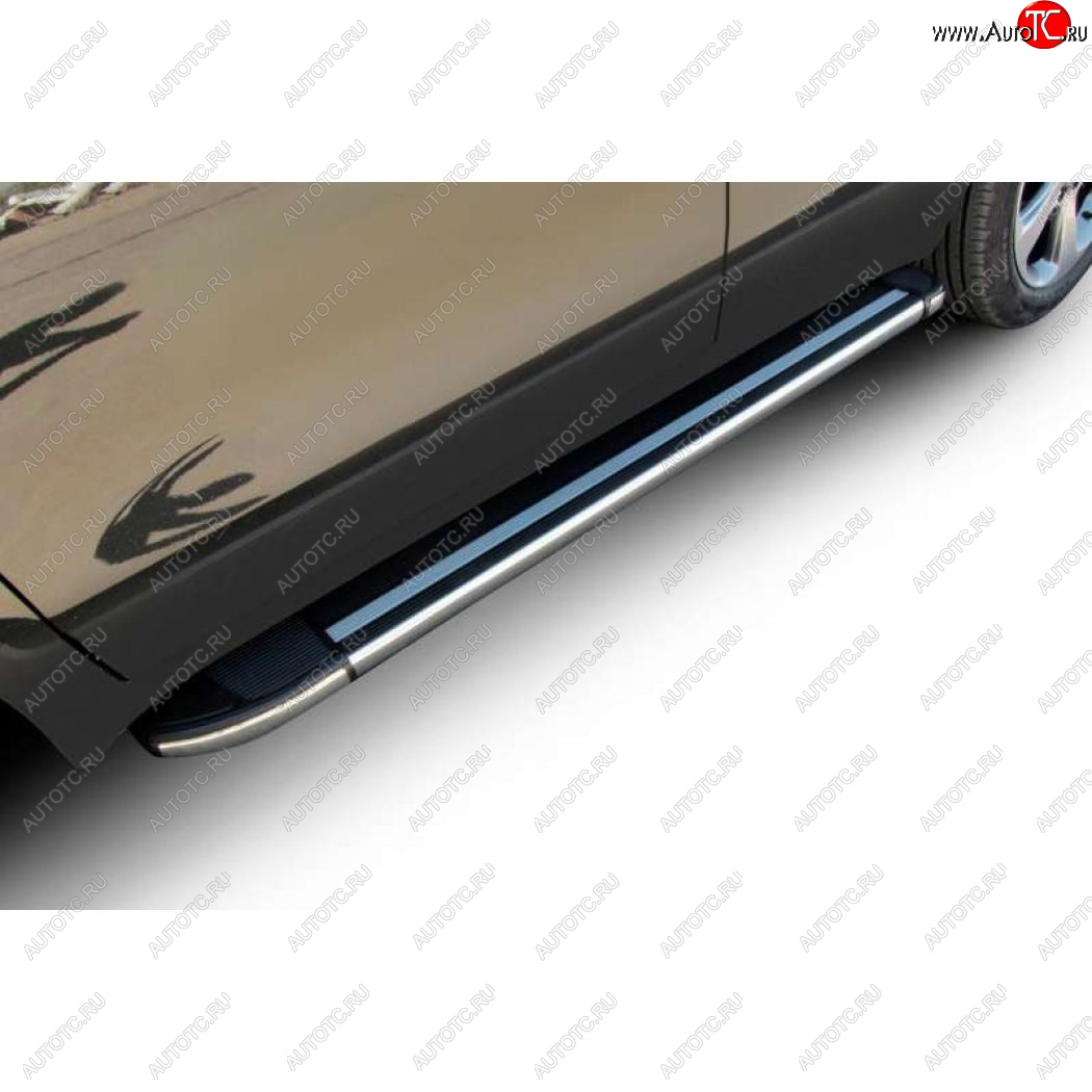 10 999 р. Пороги алюминиевые Slitkoff  Chevrolet Niva  2123 (2009-2020) рестайлинг (Luxe Black)  с доставкой в г. Пермь