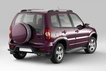 Порожки для ног Petroil Tuning (Ø51 мм) Chevrolet Niva  2123 (2009-2020), Лада 2123 (Нива Шевроле) (2009-2021) (Сталь с полимерным покрытием в цвет: черный ❞Шагрень❝)