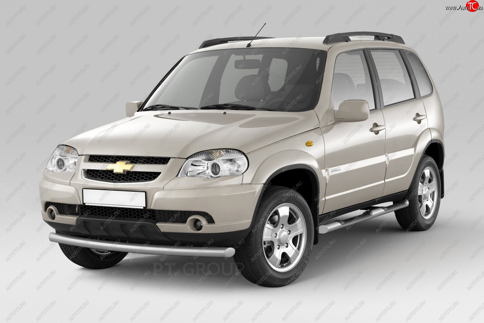 4 299 р. Защита порогов из трубы Ø63 мм с проступью Petroil Tuning  Chevrolet Niva  2123 (2009-2020), Лада 2123 (Нива Шевроле) (2009-2021) (Сталь полимерным покрытием в цвет: серебристый ❞Искра❝)  с доставкой в г. Пермь